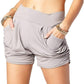 Hohe-Taille gefaltete Tasche Shorts