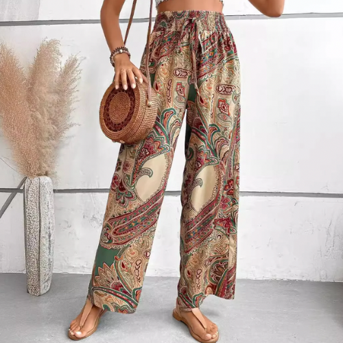 Bunte Boho-Hose mit Paisley-Muster - Leila