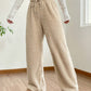 Flauschige Weite Hose mit Kordelzug – Beige