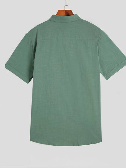 Elijah – kurzarmhemd mit umgedrehtem kragen und knopfleiste