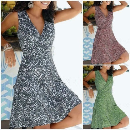 Geblümtes Gürtelkleid für Damen