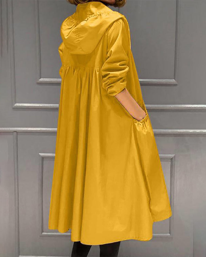 Einfarbener langer Trenchcoat - Caroline