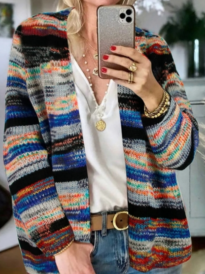 Modische Damen Strickjacke | Mehrfarbig