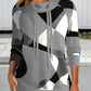 Damen Kapuzenpullover mit geometrischem Drucken | Lange Ärmel