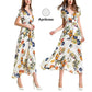 New Bohemian retro ethnischen Stil Urlaub Wind V-Ausschnitt losen langen Kleid langen Rock