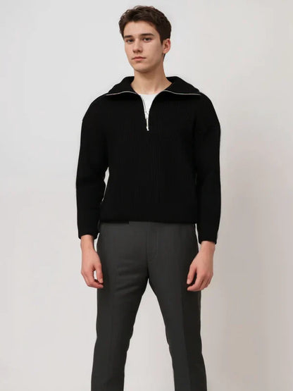 Gestreifter pullover mit reibverschluss