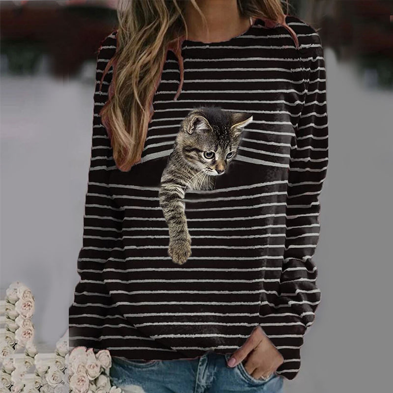 Katze gestreiftes Sweatshirt