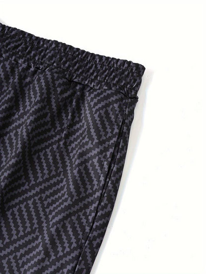 Liam – 2-teiliges t-shirt- und shorts-set mit matrix-musterdruck