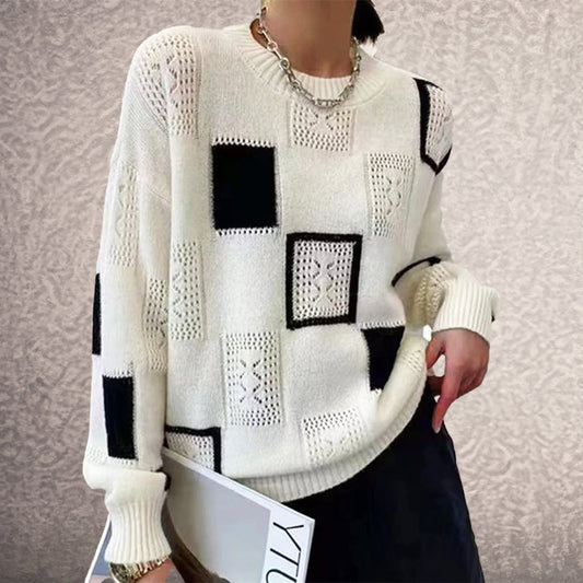 Geometrischer Pullover – Künstlerischer Stil mit müheloser Raffinesse