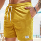 Nathan – gerippte, schmal geschnittene, bequeme shorts mit kordelzug und taschen