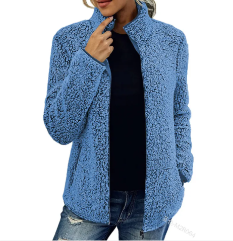 Mila – Warmer Fleece-Sweater mit Reißverschluss & Stehkragen