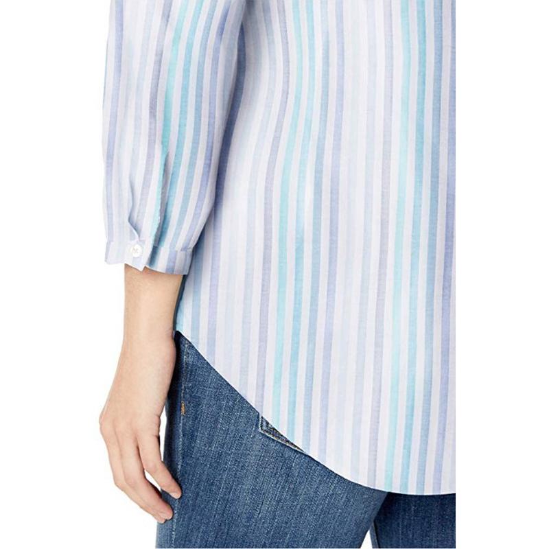 Langarm-Baumwoll-Popover-Shirt Für Damen