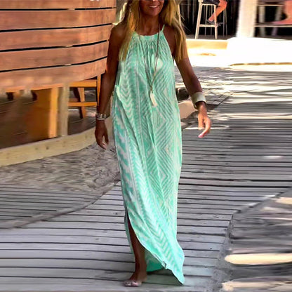 🎉Sommer-Specials🎉Bedrucktes langes Trägerkleid