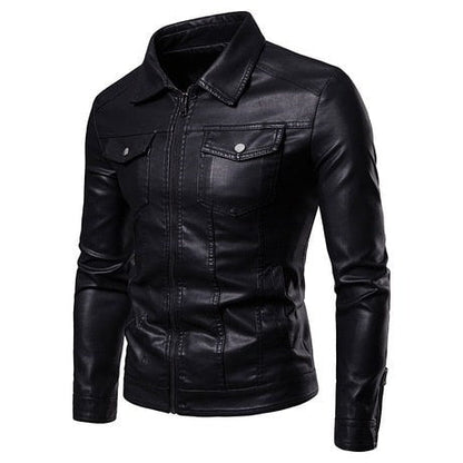 Bernardo | Herren Klassisches Motorrad Jacke | Schwarz