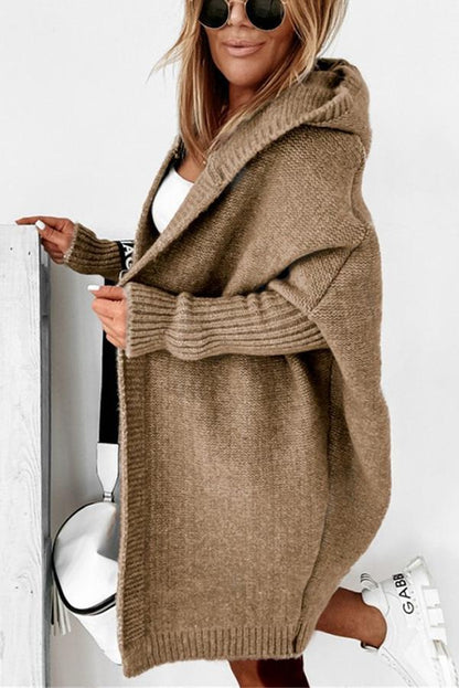 Blaue Kapuzenjacke mit Fledermausärmeln – Lara