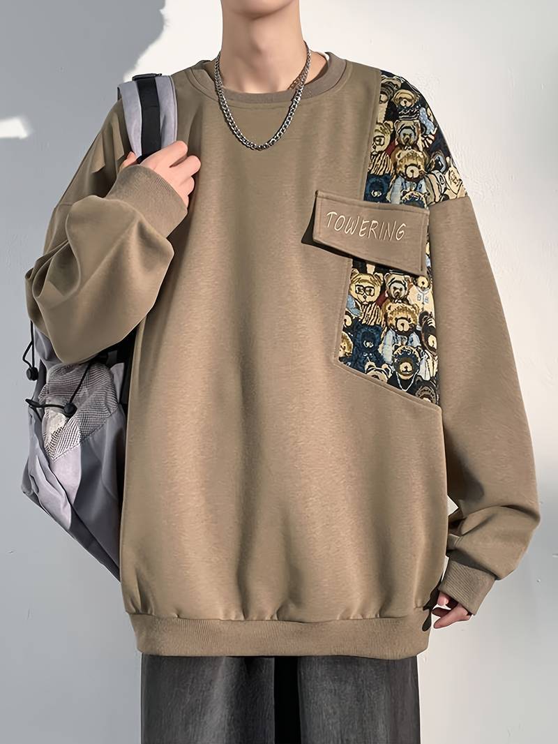 Terry – stylisches sweatshirt mit bärenmuster für herren