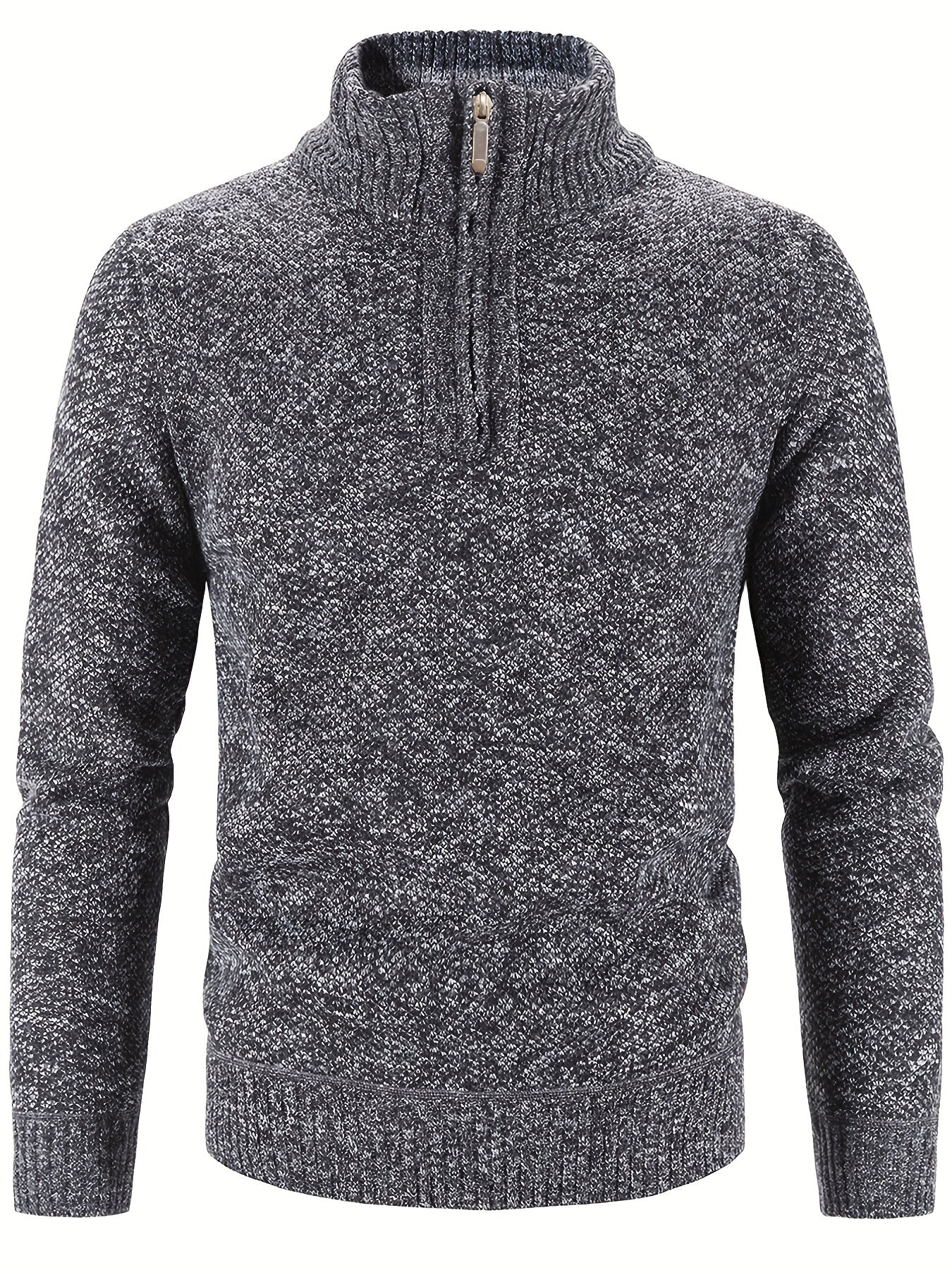 Erik - Lässiger Thermopullover mit halbem Reißverschluss