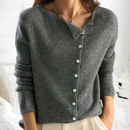 Gemütlicher Anthrazit-Cardigan mit Knöpfen – Mühelose Eleganz