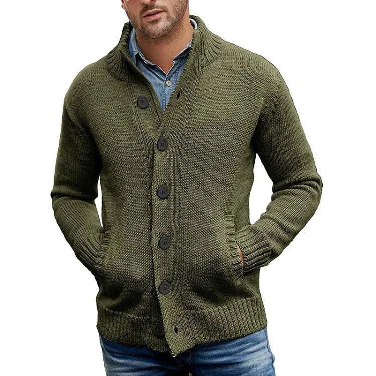 Arthur - Klassischer Rippstrick-Cardigan mit Schalkragen