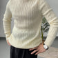 Casual Wollpullover Rollkragen Weiß - Elias