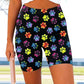 Fitness-Yoga-Shorts mit buntem Druck