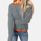 Gestreifter Pullover mit Kontrastbündchen