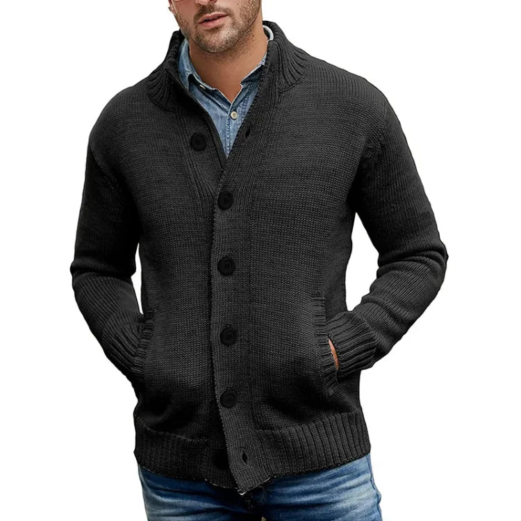 Arthur - Klassischer Rippstrick-Cardigan mit Schalkragen