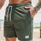 Nathan – gerippte, schmal geschnittene, bequeme shorts mit kordelzug und taschen