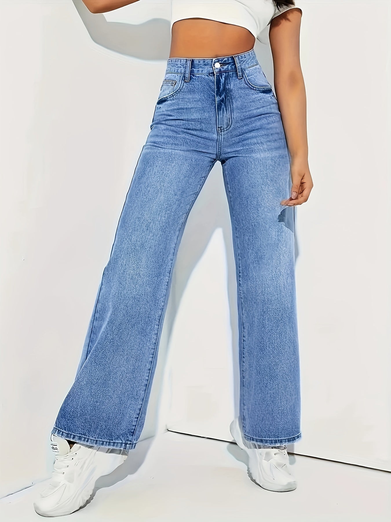 Blaue Weitgeschnittene Jeans - Elena