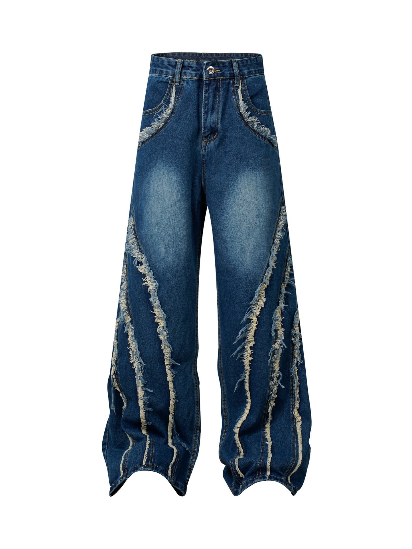 Hellblaue Street-Style Weitbein-Jeans - Luna