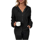 Julie | Damen Gestrickt Warme Strickjacke | Knopf Daunen