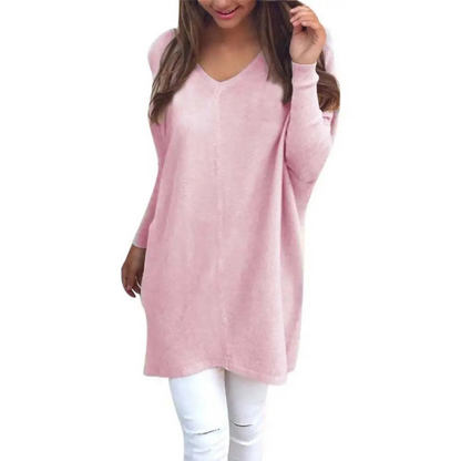 Damen Lässiger Oversized V-Ausschnitt Pullover | Gemütlich