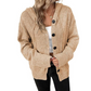Julie | Damen Gestrickt Warme Strickjacke | Knopf Daunen