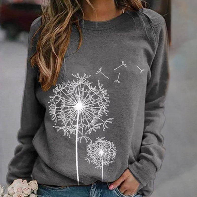 Sweatshirt mit Löwenzahn-Print