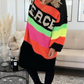 Peace Rainbow Pullover gestrickt