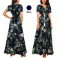 New Bohemian retro ethnischen Stil Urlaub Wind V-Ausschnitt losen langen Kleid langen Rock