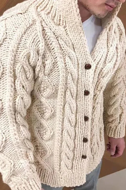 Zhuri - Strickjacke Männlicher Strickmantel