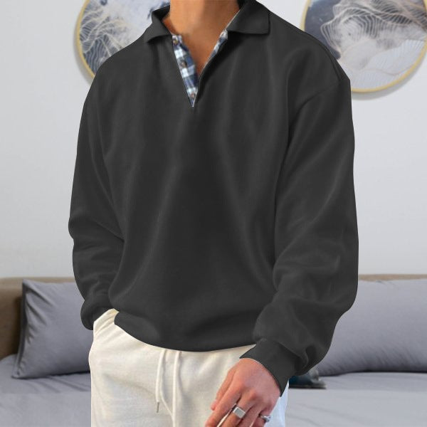 Albert - Langärmeliger Herren-Kapuzenpullover mit V-Ausschnitt