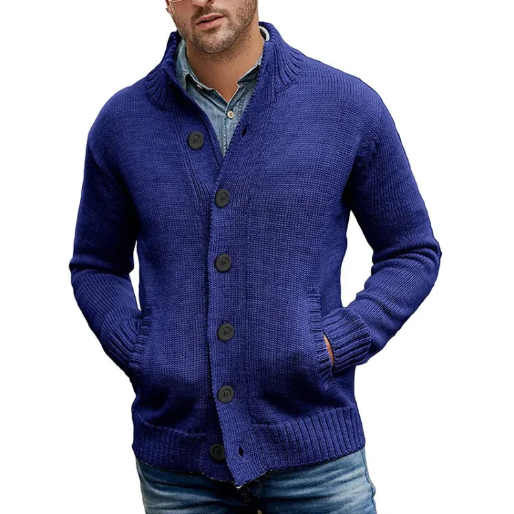 Arthur - Klassischer Rippstrick-Cardigan mit Schalkragen