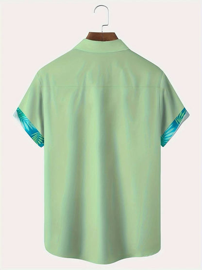 Henry – kurzarm-button-down-shirt mit floralem digitaldruck