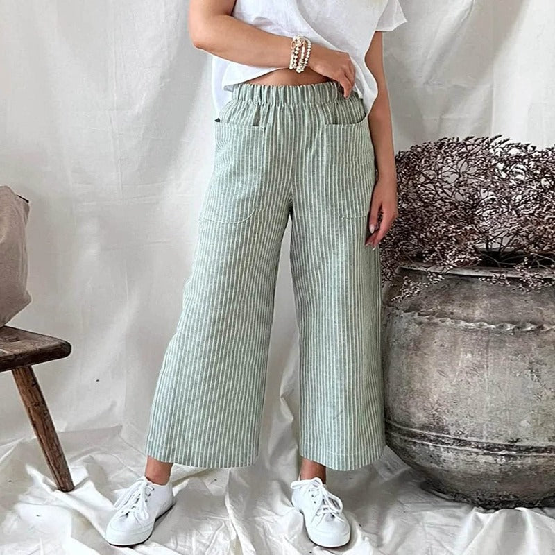 Lara - Graue Nadelstreifen Culottes