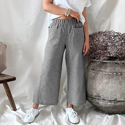 Lara - Graue Nadelstreifen Culottes