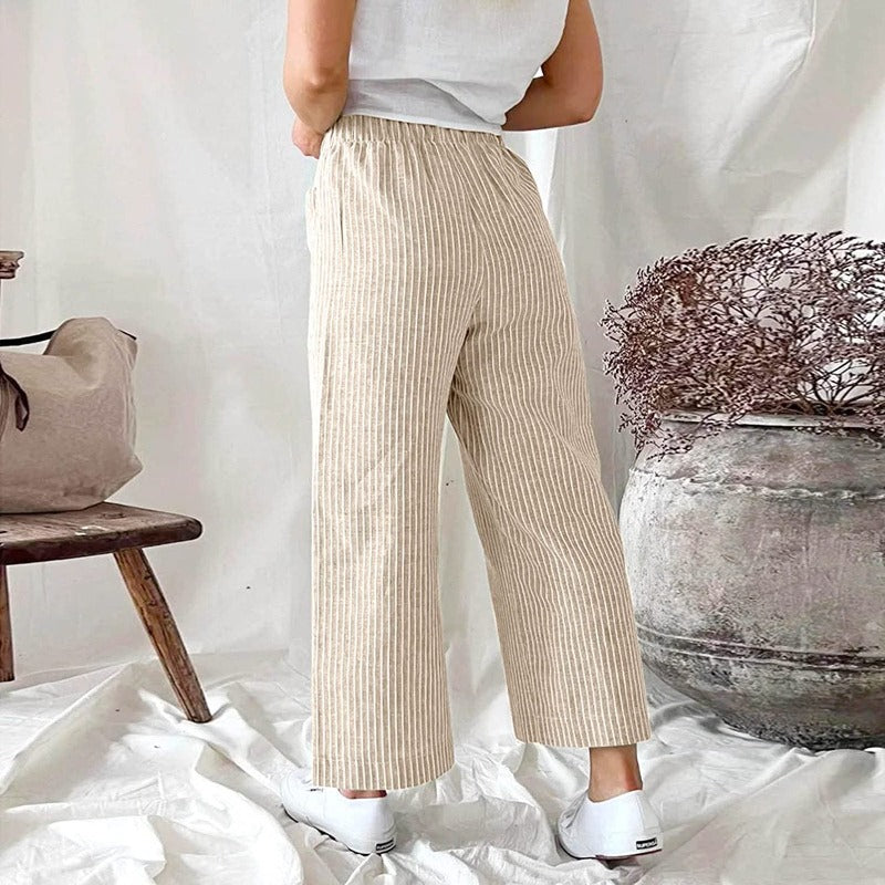 Lara - Graue Nadelstreifen Culottes