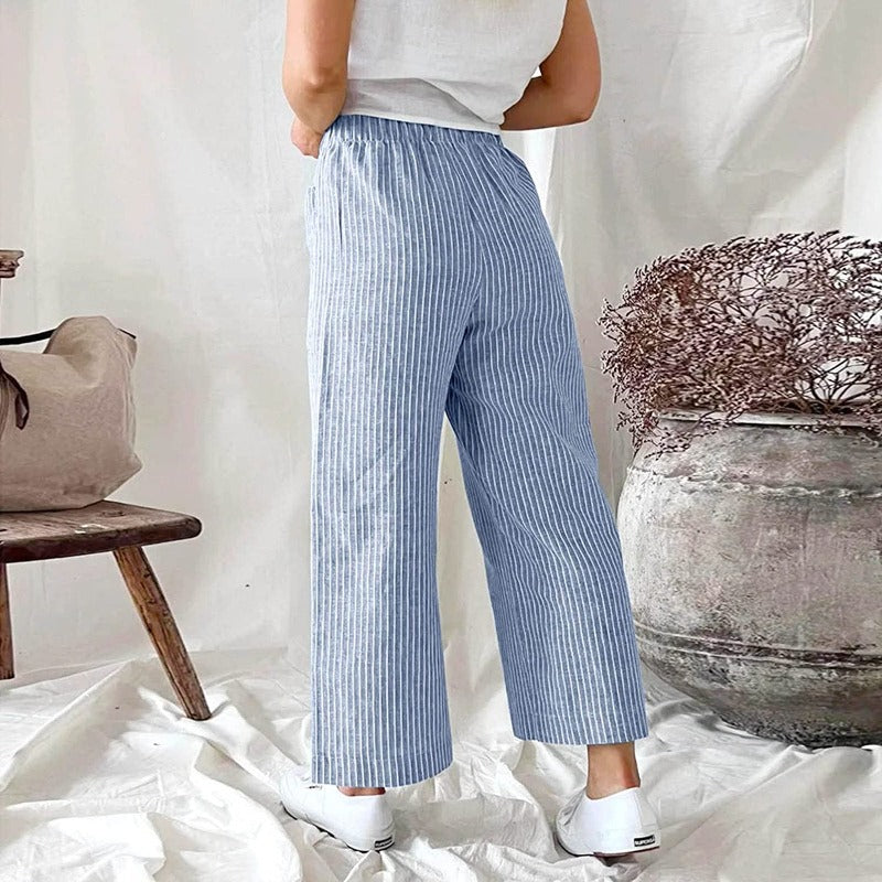 Lara - Graue Nadelstreifen Culottes