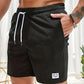 Nathan – gerippte, schmal geschnittene, bequeme shorts mit kordelzug und taschen