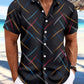 Adam – kurzarm-button-down-shirt mit modischem print