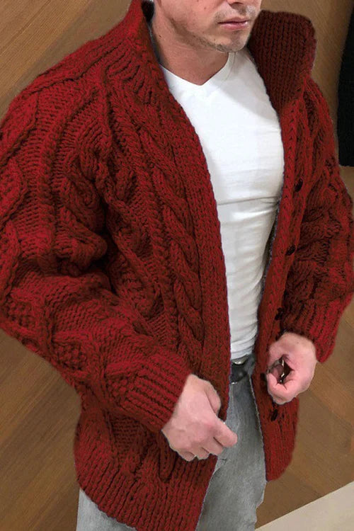 Zhuri - Strickjacke Männlicher Strickmantel