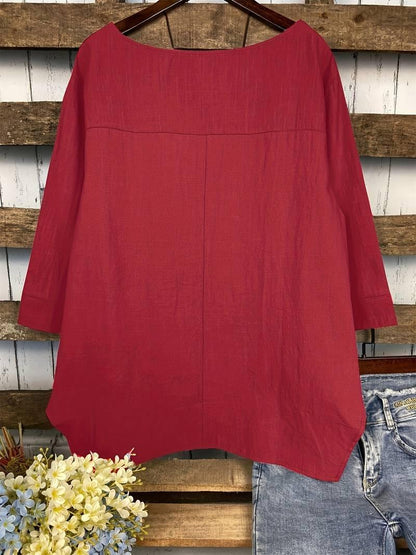 Ashley – freizeitbluse mit rundhalsausschnitt für den frühling