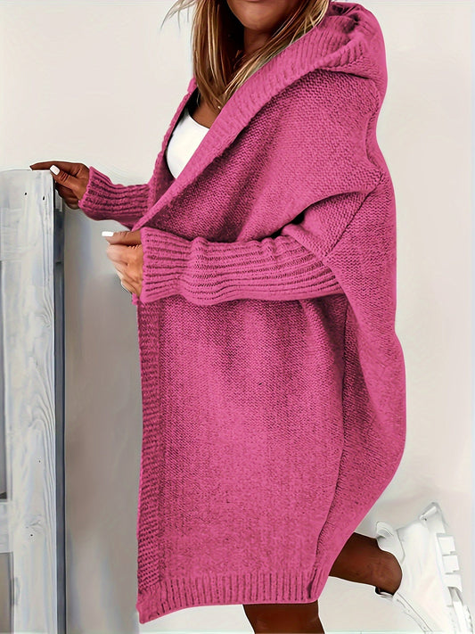 Schwarzer Kapuzenstrickjacke - Lena