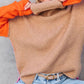Damen Farbblock Rollkragenpullover | Gemütlich
